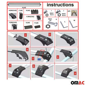 Subaru XV Crosstrek Roof Rack Cross Bars - Omac - Wing - Gray - '13-'23